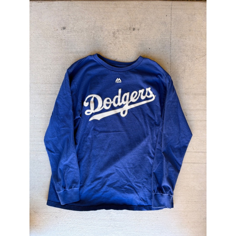 Majestic Dodgers Long Sleeve T-Shirt MLB Baseball Graphic Tee Size L